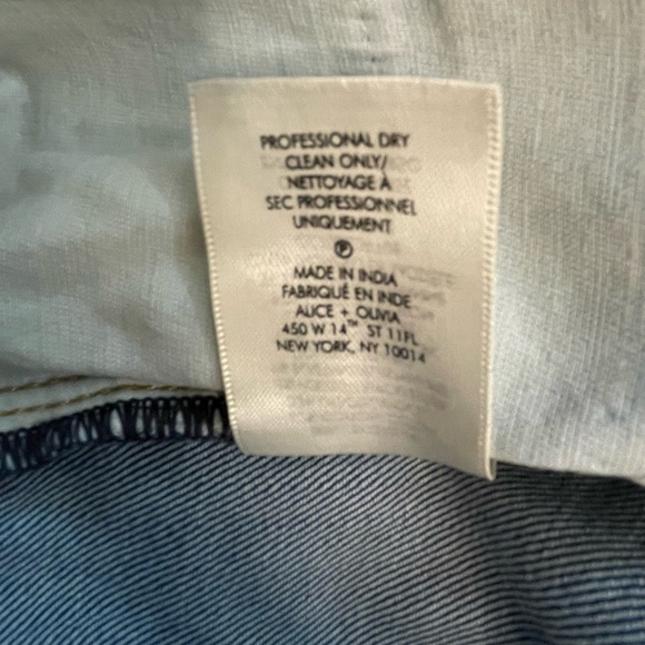 Alice + Olivia Beta Crop Wide Leg Blue Jean Embroidery Sequins Tassels Size 28 - Picture 15 of 15